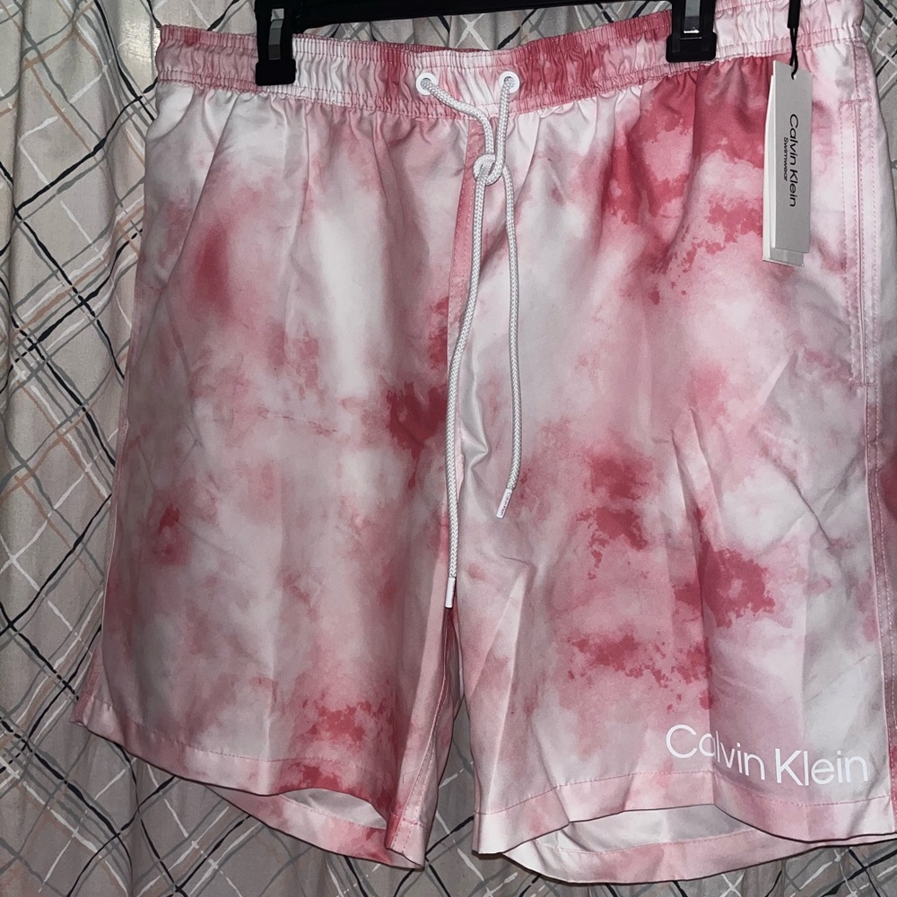 Calvin Klein Tie-Dye Pink Swim Trunks